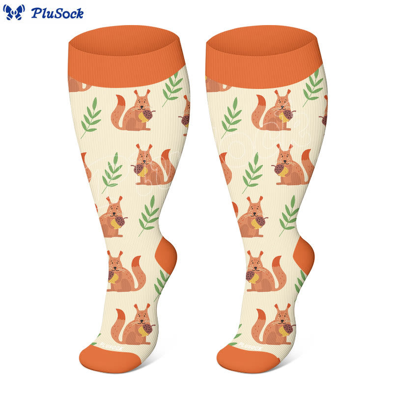 Plusock Plus Size Squirrel Deer Fox Compression Socks(3 Pairs) - image 4