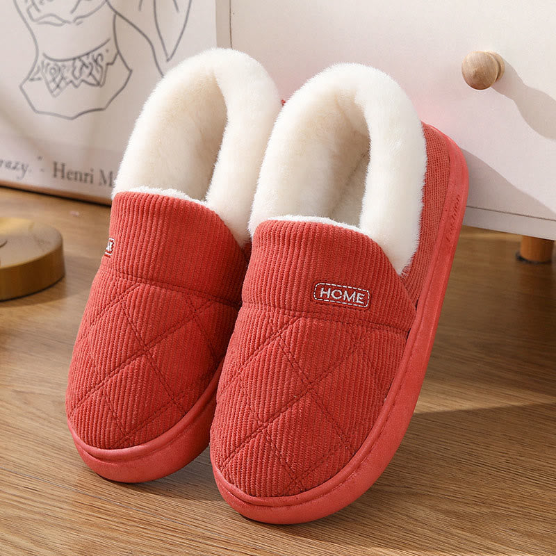 Plusock Plus Size Simple Cozy Design Slippers - Red - EU44-45(US10-11) - image 13