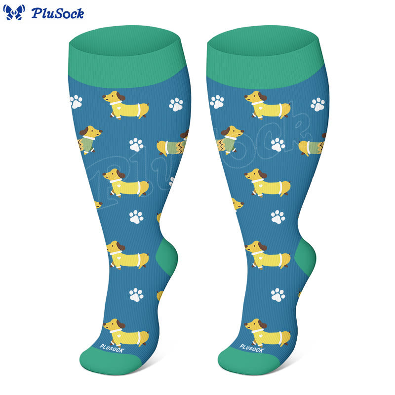 Plusock Plus Size Duck Dachshund Compression Socks(3 Pairs) - image 4