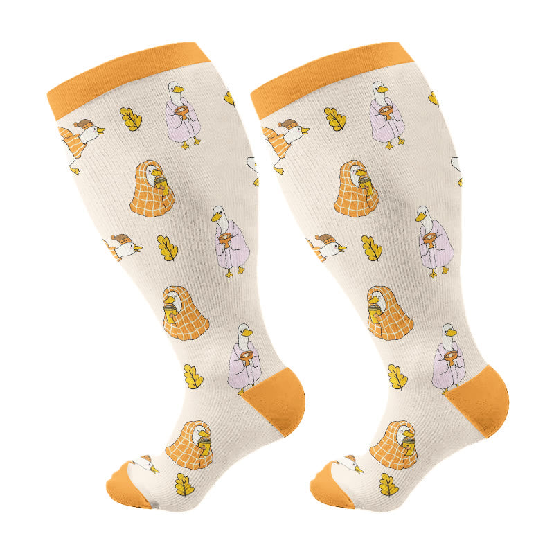 Plusock Plus Size Duck Dachshund Compression Socks(3 Pairs) - Yellow(1 Pair) - 4XL - image 5