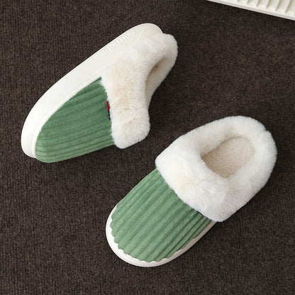 Plusock Plus Size White Plush Slippers - Green - EU46-47(US8-9) - image 13