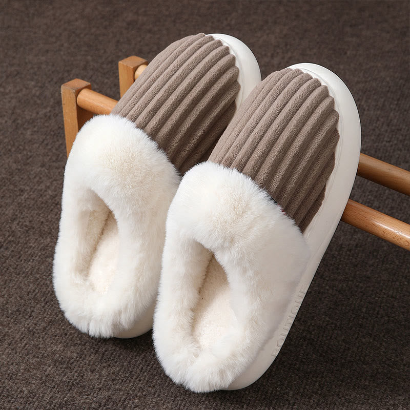 Plusock Plus Size White Plush Slippers - image 8