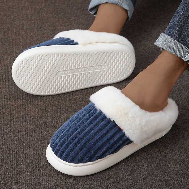 Plusock Plus Size White Plush Slippers - image 1