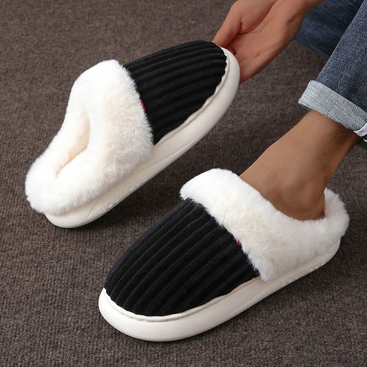 Plusock Plus Size White Plush Slippers - image 0