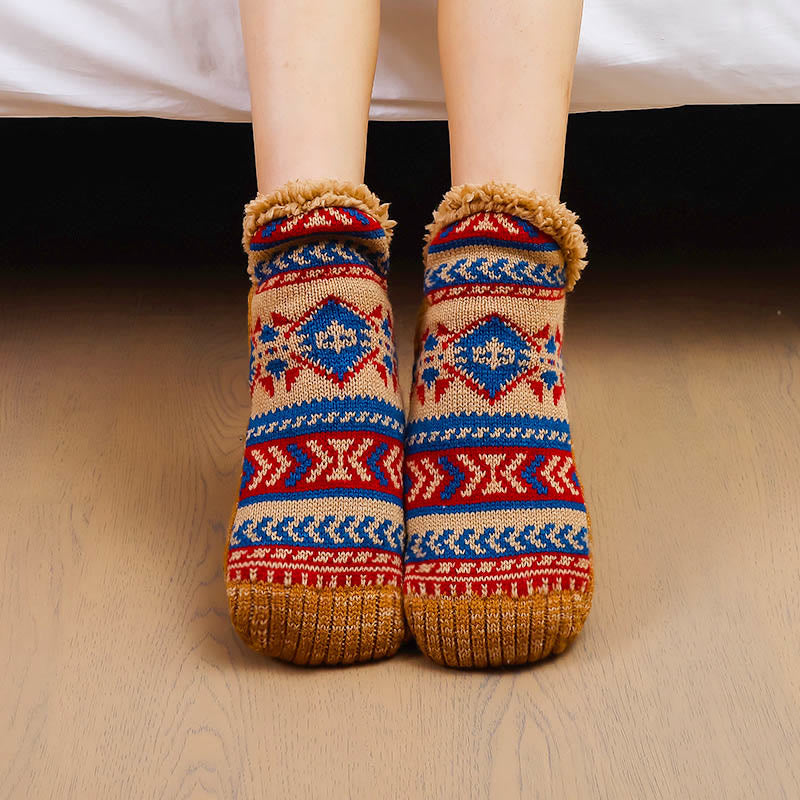 Plusock Plus Size Diamond Pattern Slipper Socks - image 0