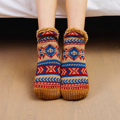 Plusock Plus Size Diamond Pattern Slipper Socks - image 0