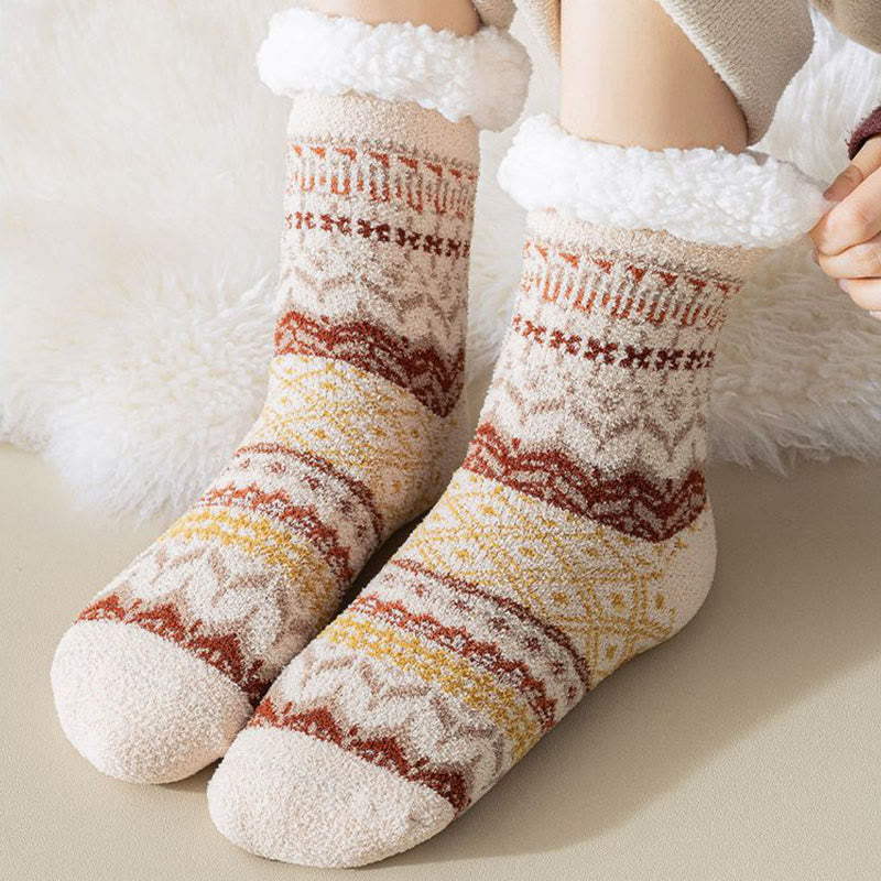 Plusock Plus Size Ethnic Style Slipper Socks - image 2