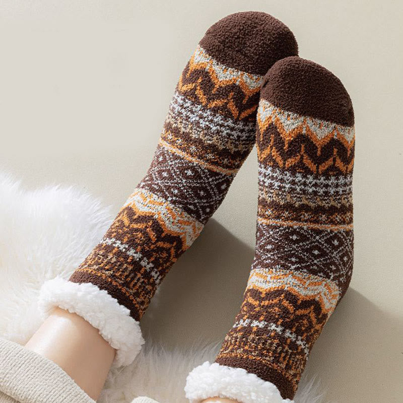 Plusock Plus Size Ethnic Style Slipper Socks - image 4