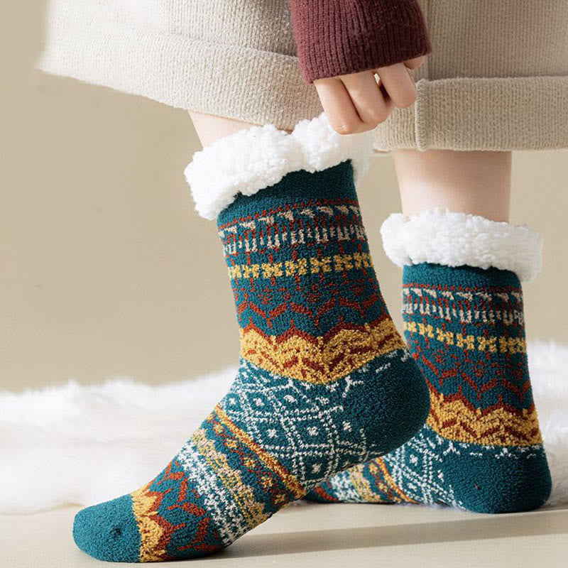 Plusock Plus Size Ethnic Style Slipper Socks - image 8