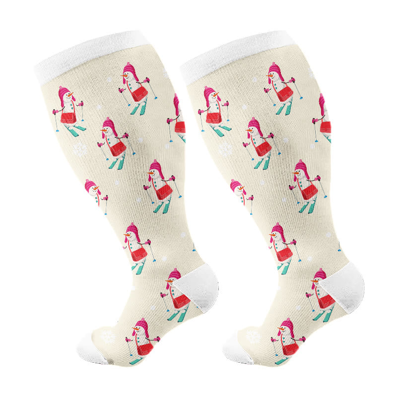 Plusock Plus Size Winter Sports Compression Socks(3 Pairs) - White(1 Pair) - 4XL - image 5
