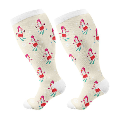 Plusock Plus Size Winter Sports Compression Socks(3 Pairs) - White(1 Pair) - 4XL - image 5