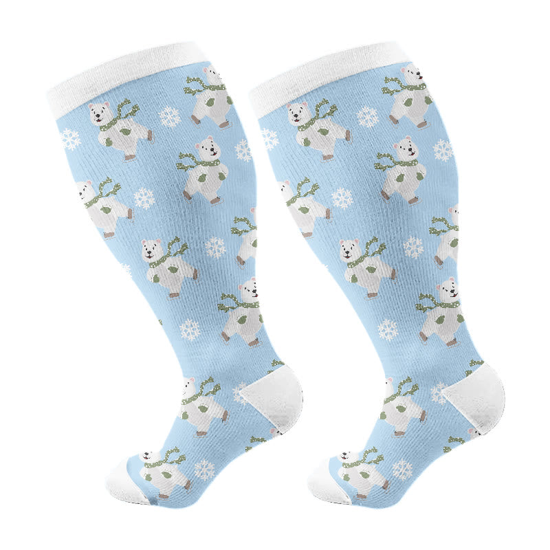 Plusock Plus Size Winter Sports Compression Socks(3 Pairs) - Blue(1 Pair) - 4XL - image 6