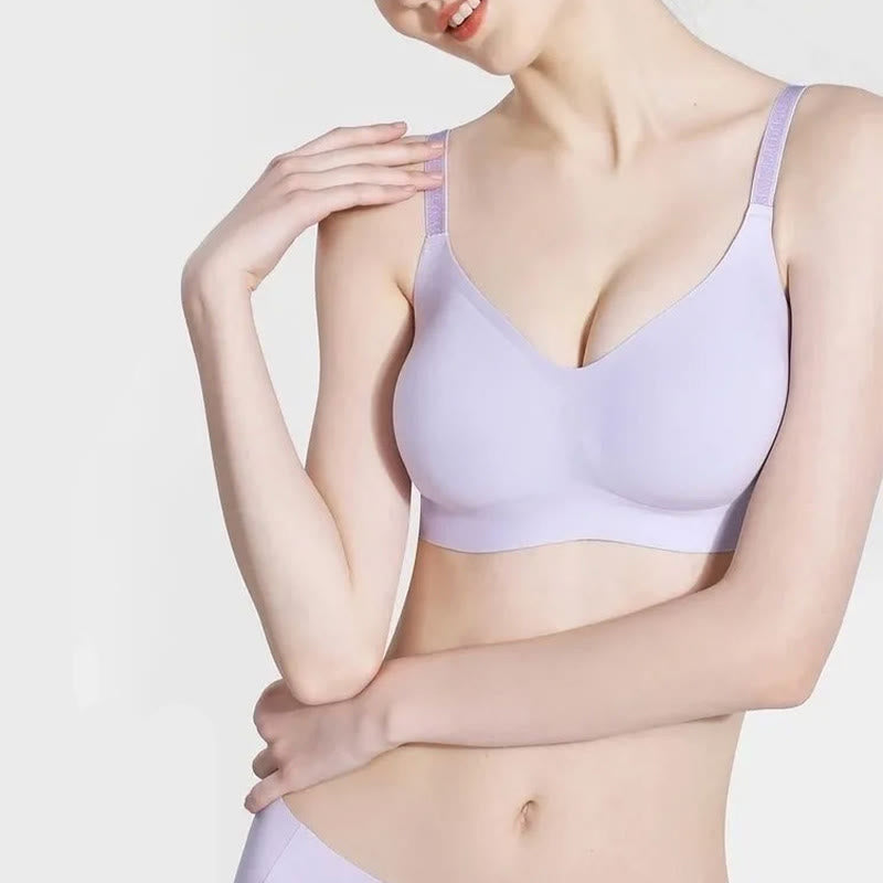 Plusock Letter Suspenders Wireless Bra - Purple - 40 - C - image 5