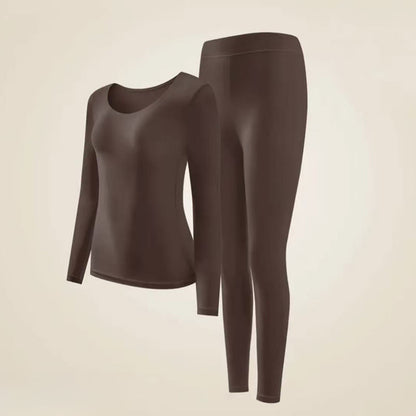 Plusock Camellia Essence Warming Base Layer Top - Brown - XL - A Set - image 17