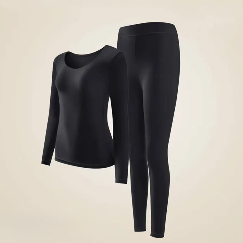 Plusock Camellia Essence Warming Base Layer Top - Black - XL - A Set - image 14