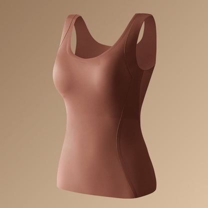 Plusock Plus Szie Natural Camellia Aroma Base Layer Vest - Coffee - 2XL - image 13