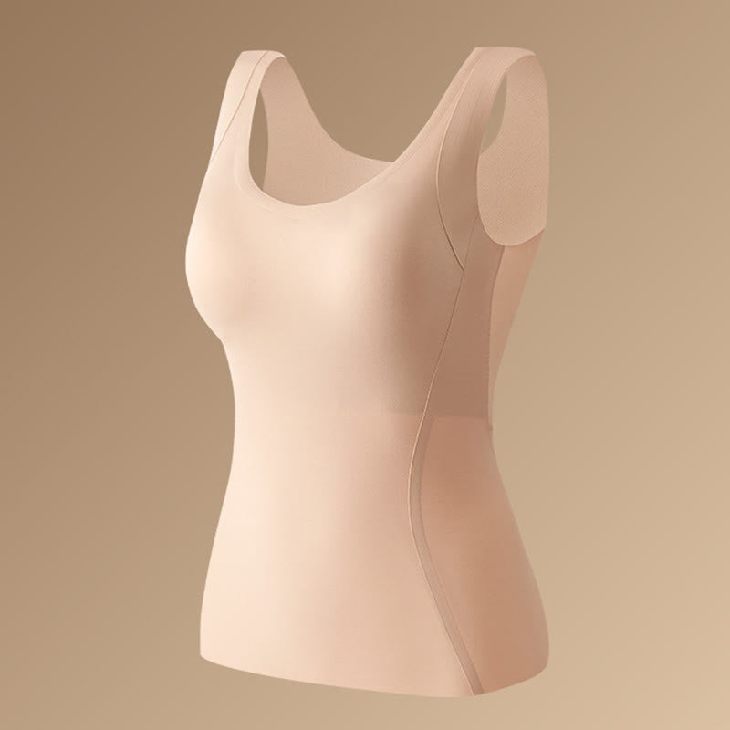 Plusock Plus Szie Natural Camellia Aroma Base Layer Vest - Nude - 2XL - image 12