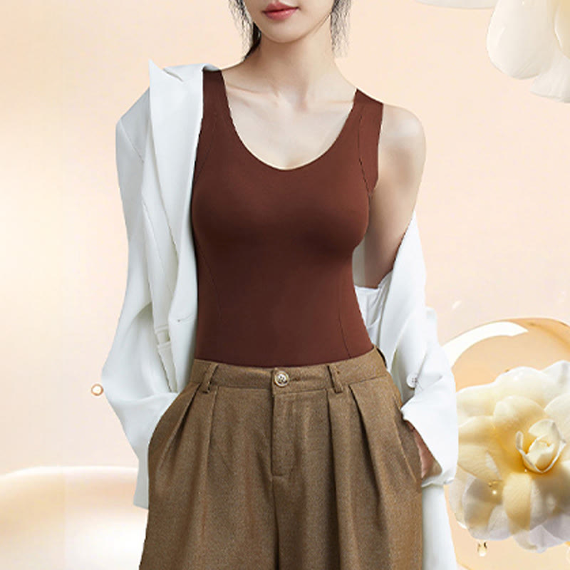 Plusock Plus Szie Natural Camellia Aroma Base Layer Vest - image 3