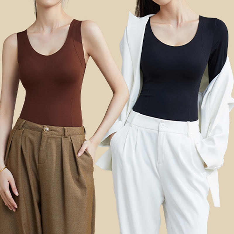 Plusock Plus Szie Natural Camellia Aroma Base Layer Vest - image 6