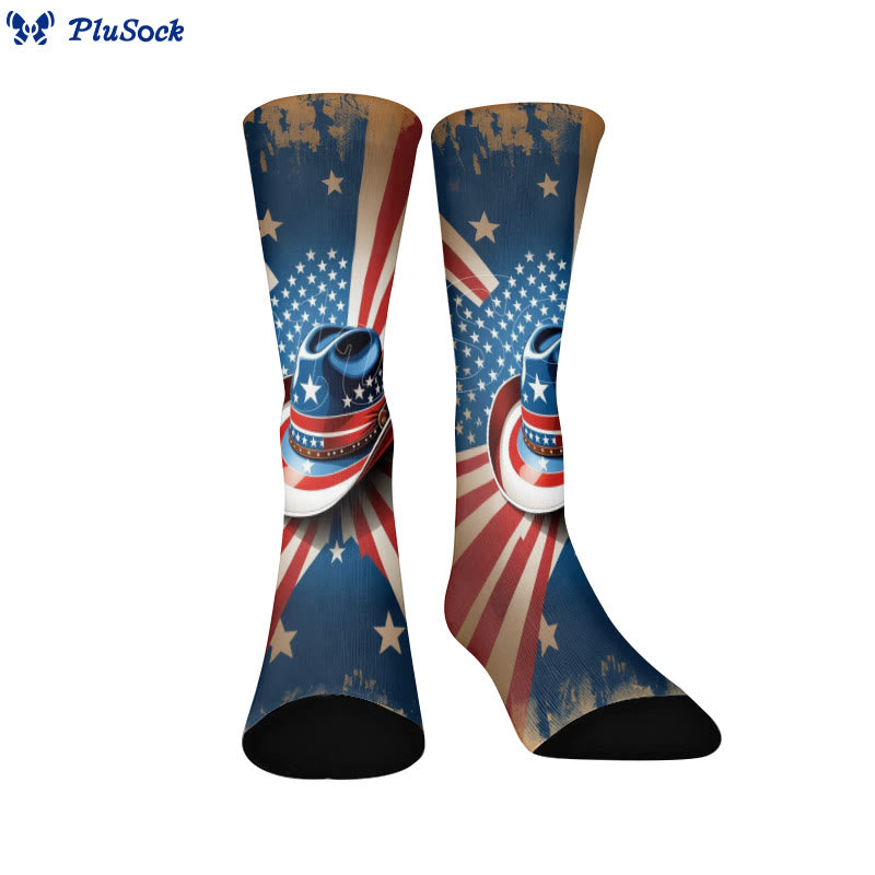 Plusock Plus Size Butterfly American Flag Quarter Socks - C - EU37-44(US4-10) - image 3