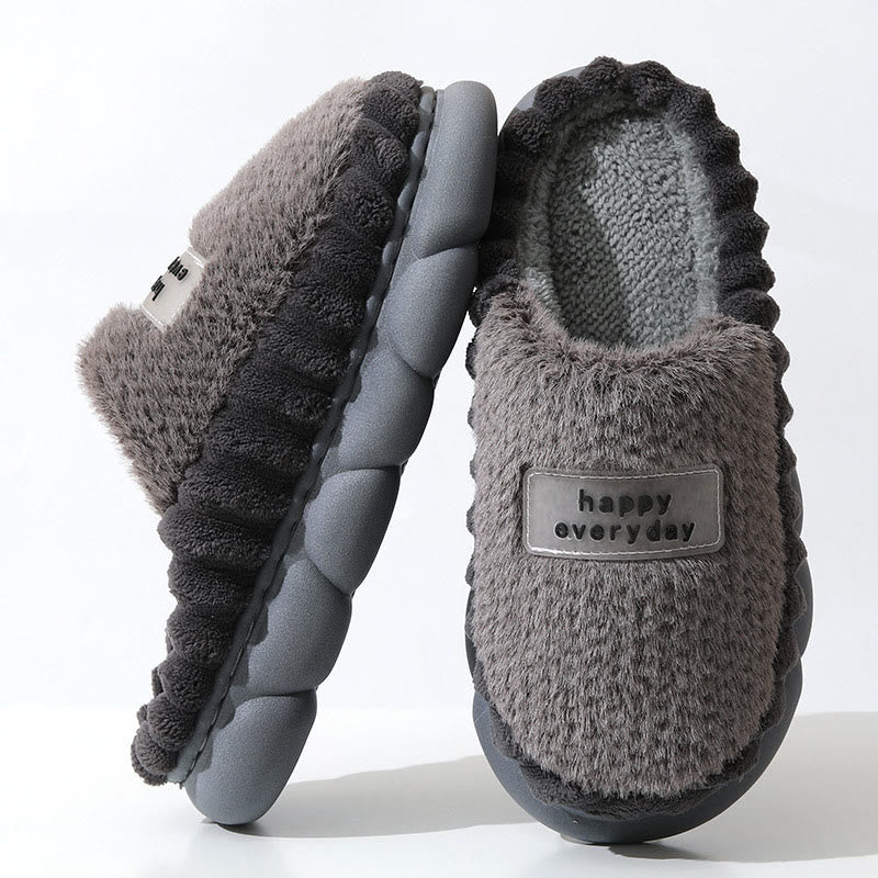 Plusock Plus Size Happy Everyday Slippers - Grey - EU46-47(US9-10) - image 5