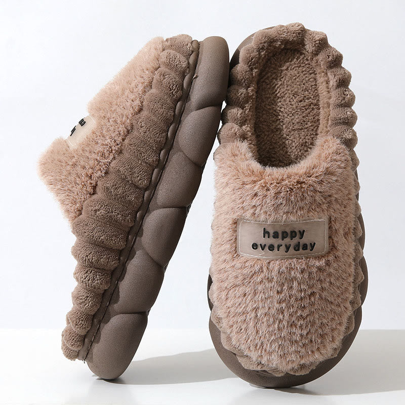 Plusock Plus Size Happy Everyday Slippers - Coffee - EU46-47(US9-10) - image 3