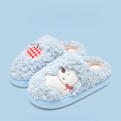 Plusock Plus Size Plush Puppy Slippers - Blue - EU44-45(US10-11) - image 11
