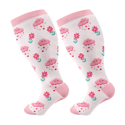 Plusock Plus Size Dreamy Skies Compression Socks(3 Pairs) - Light Pink(1 Pair) - 4XL - image 5