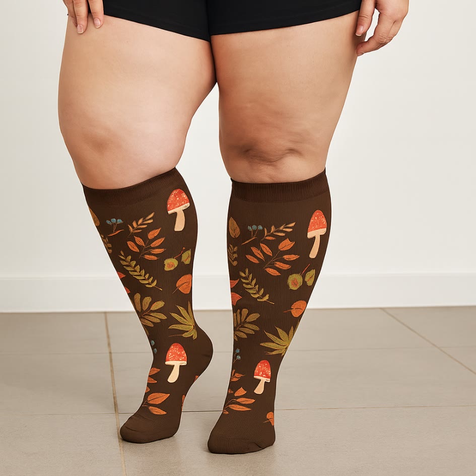 Plusock Plus Size Autumn Hedgehog Compression Socks(3 Pairs) - image 1