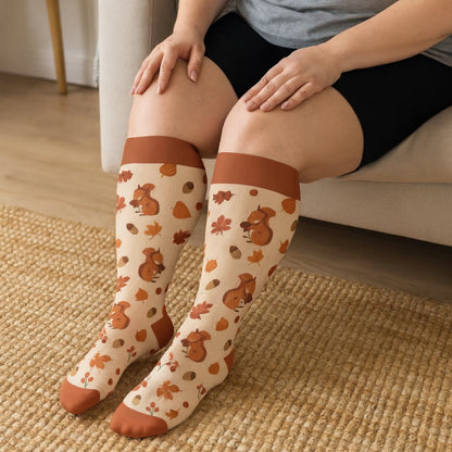 Plusock Plus Size Autumn Hedgehog Compression Socks(3 Pairs) - image 2