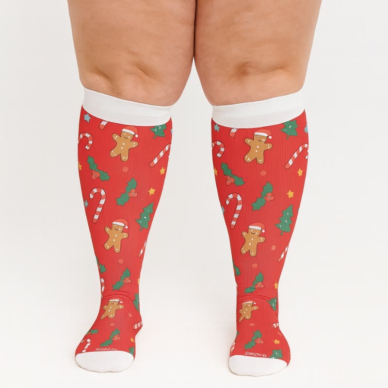 Plusock Plus Size Jolly Christmas Compression Socks(3 Pairs) - image 2