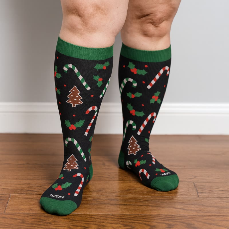 Plusock Plus Size Jolly Christmas Compression Socks(3 Pairs) - image 3