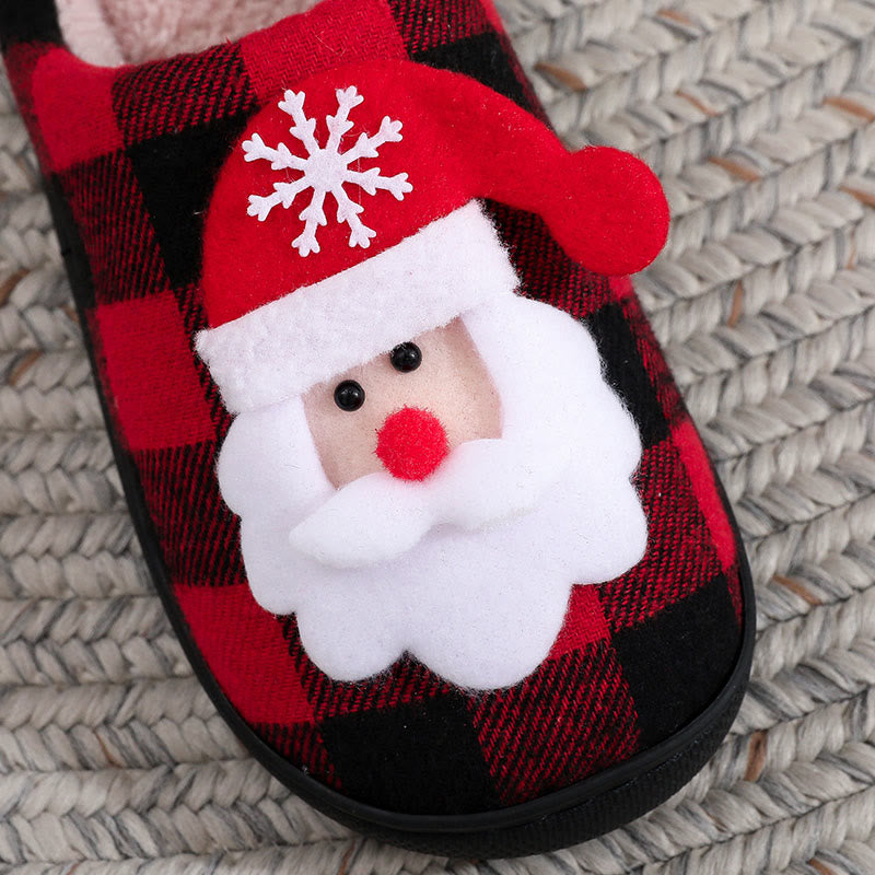 Plusock Plus Size Checkered Santa Claus Slippers - image 6