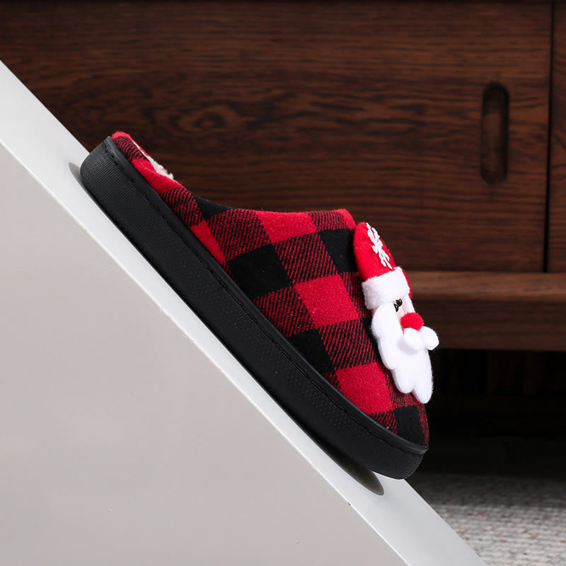 Plusock Plus Size Checkered Santa Claus Slippers - image 4