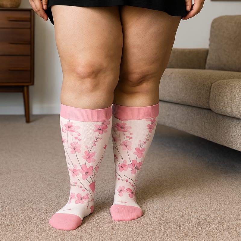 Plusock Plus Size Blossom Compression Socks(3 Pairs) - image 2