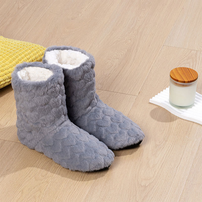 Plusock High Top Slipper Solid Color Socks - Grey - EU38-40(US5-7) - image 8