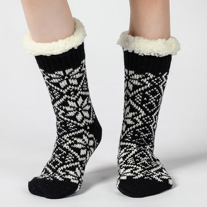 Plusock Christmas Snowflakes Slipper Socks - Black - EU37-40(US4-7) - image 3