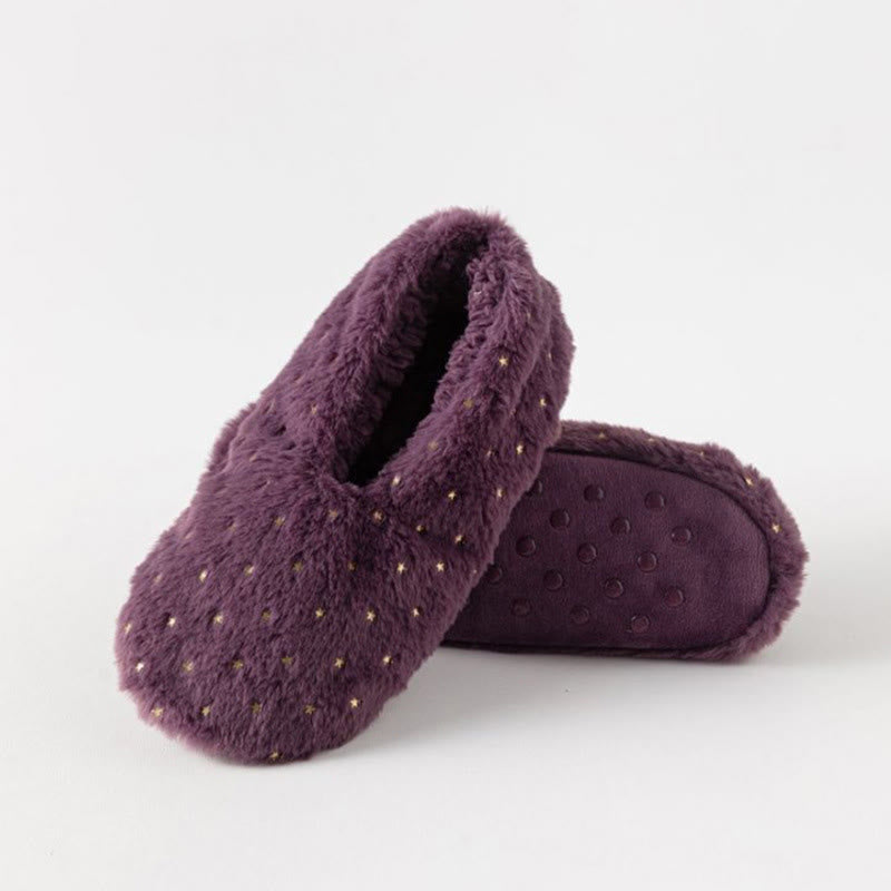 Plusock Plus Size Stamping Dots Slipper Socks - Purple - EU41-43(US7.5-9) - image 10