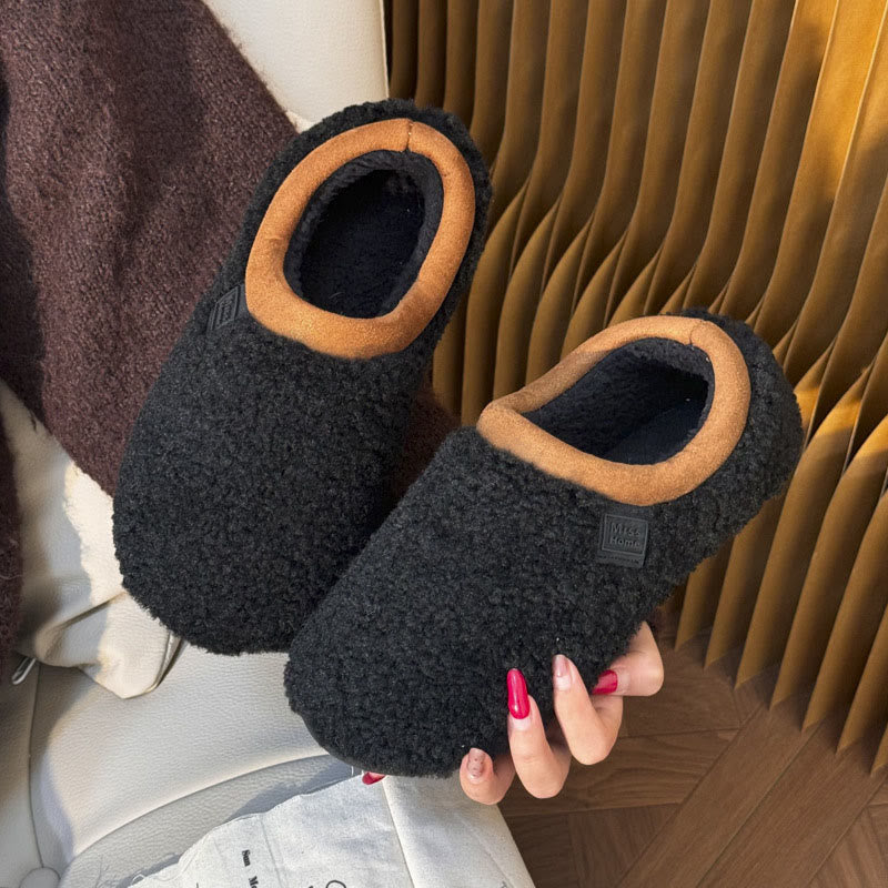 Plusock Plus Size Soft Sole Winter Slippers - Black - EU46-47(US11-12) - image 12