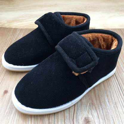 Plusock Plus Size Velcro Heat Retention Slippers - Black - EU42(US7.5) - image 1