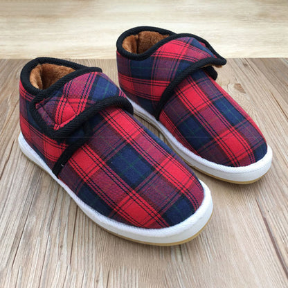 Plusock Plus Size Big Red Plaid Slippers - image 3