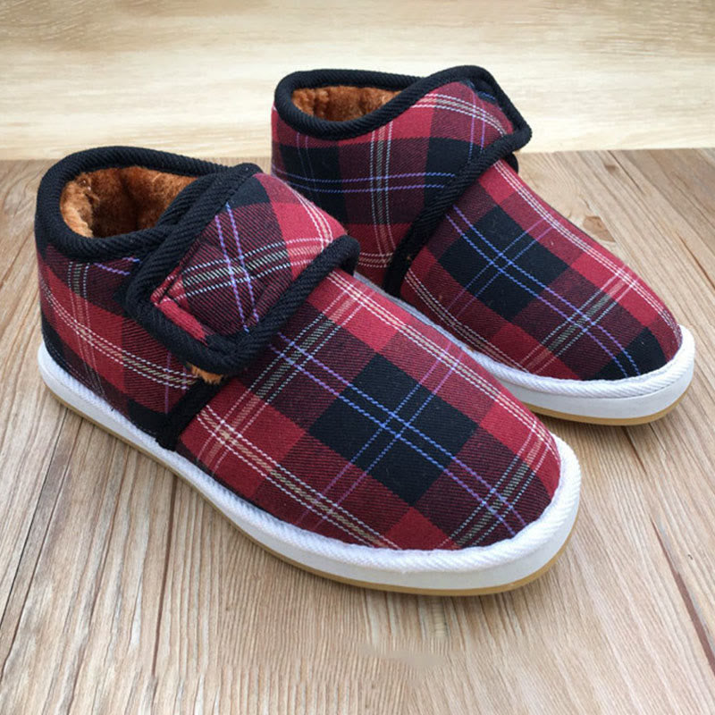 Plusock Plus Size Big Red Plaid Slippers - image 2