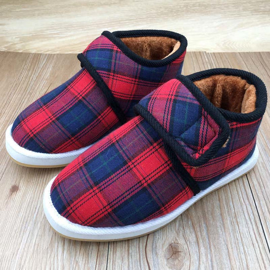 Plusock Plus Size Big Red Plaid Slippers - Red - EU42(US7.5) - image 0