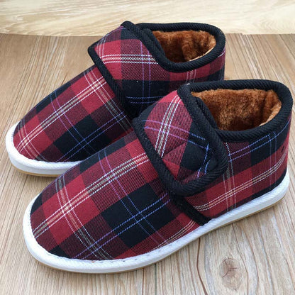 Plusock Plus Size Big Red Plaid Slippers - Wine - EU42(US7.5) - image 1