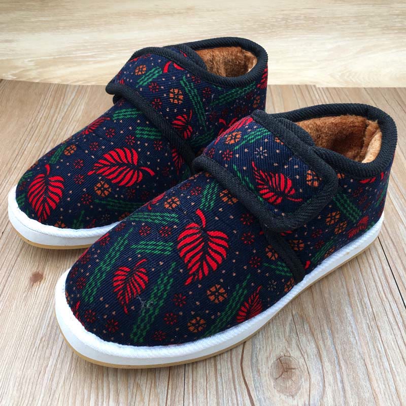 Plusock Plus Size Flower Plant Leopard Print Slippers - image 1