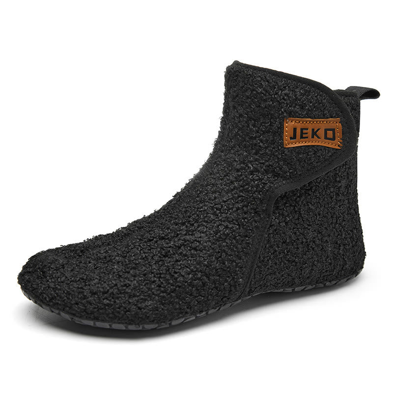 Plusock Plus Size Solid Color Velcro Slippers - Black - EU42-43(US8.5-9) - image 9