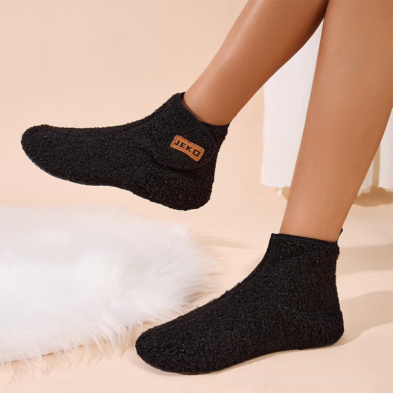 Plusock Plus Size Solid Color Velcro Slippers - image 5