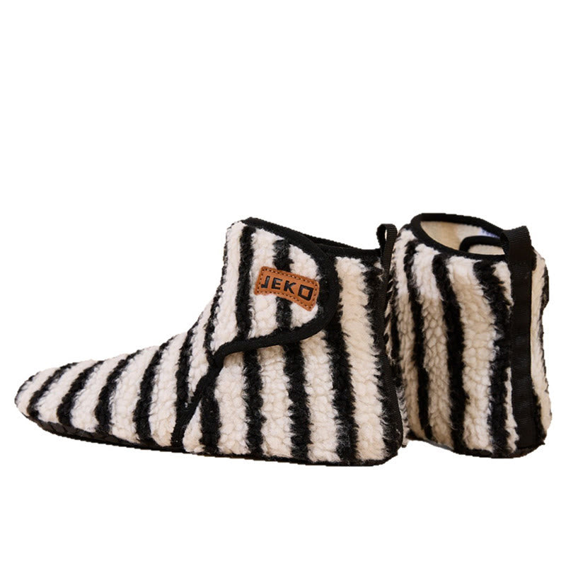 Plusock Plus Size Stripe Slippers - Black - EU42-43(US8.5-9) - image 11