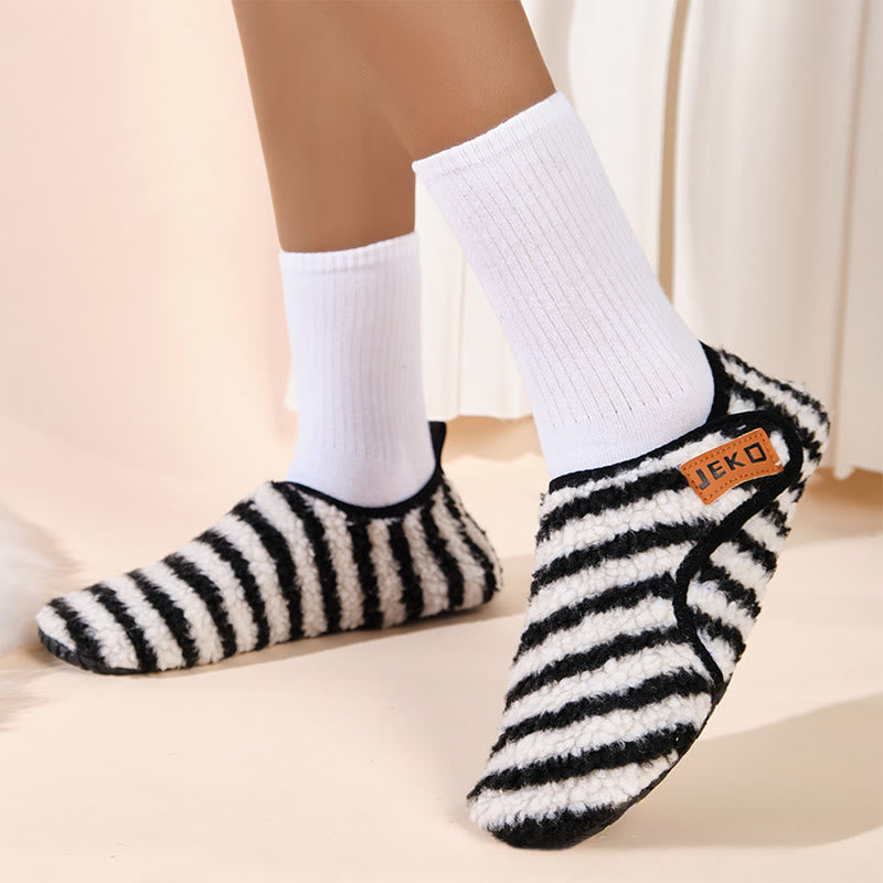 Plusock Plus Size Velcro Stripe Slippers - image 1