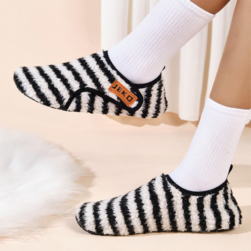 Plusock Plus Size Velcro Stripe Slippers - image 0